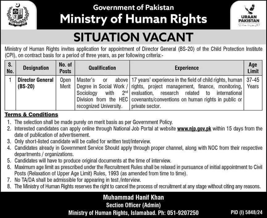 MOHR Jobs 2025 Advertisement