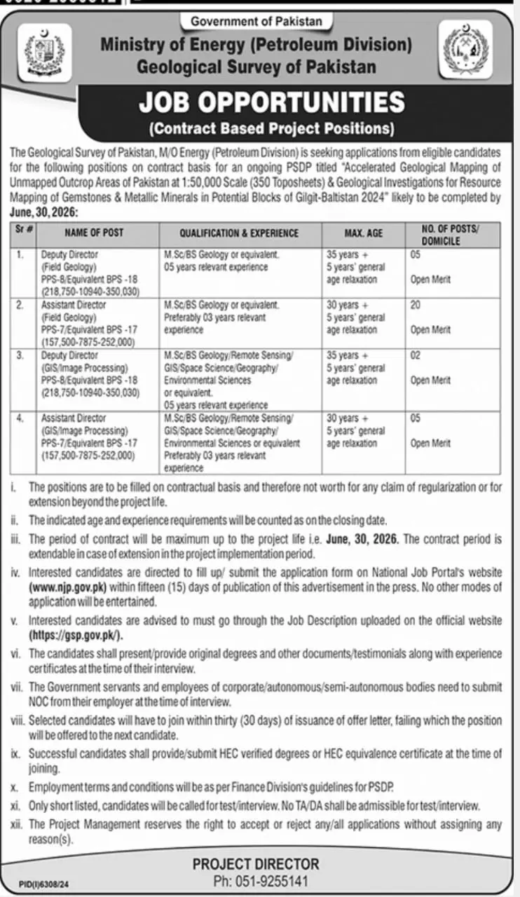 Ministry of Energy Petroleum Division Jobs 2025 Advertisement