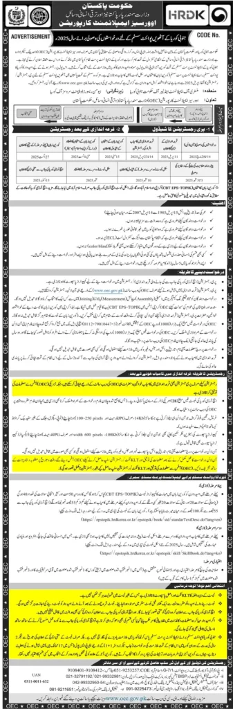Overseas Employment Corporation OEC Jobs 2025 Advertisement