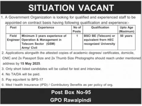 Government Organization Jobs 2025 Advertisement