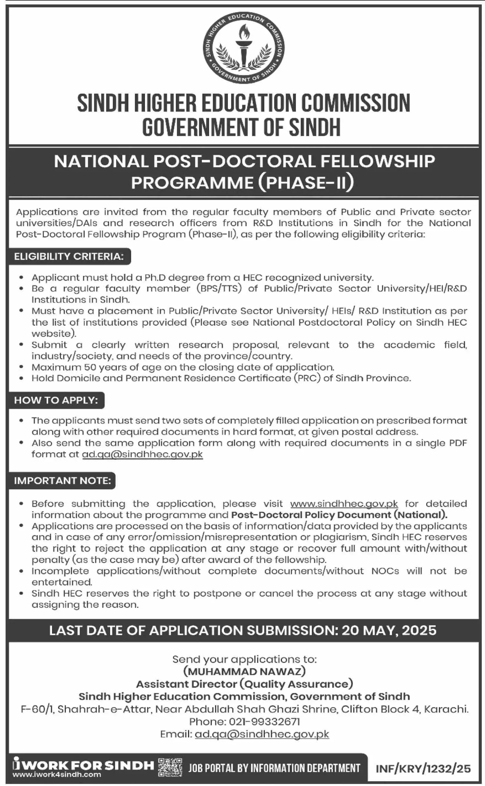 Sindh Higher Education Commission Jobs 2025 Advertisement