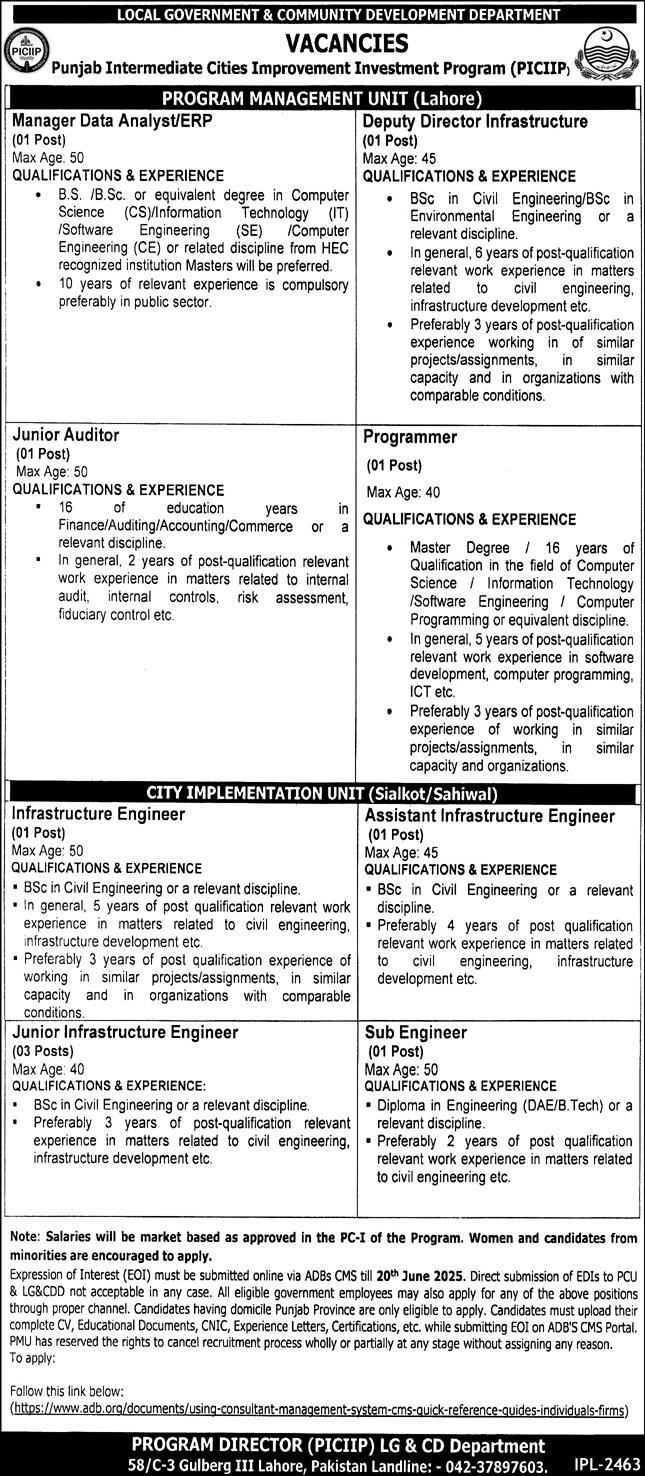 Lastest Local Government & Community Development Department LG & CDD Jobs 2025 Advertisement
