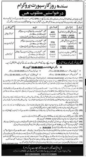 Rozgar Program Sindh 2025 Advertisement